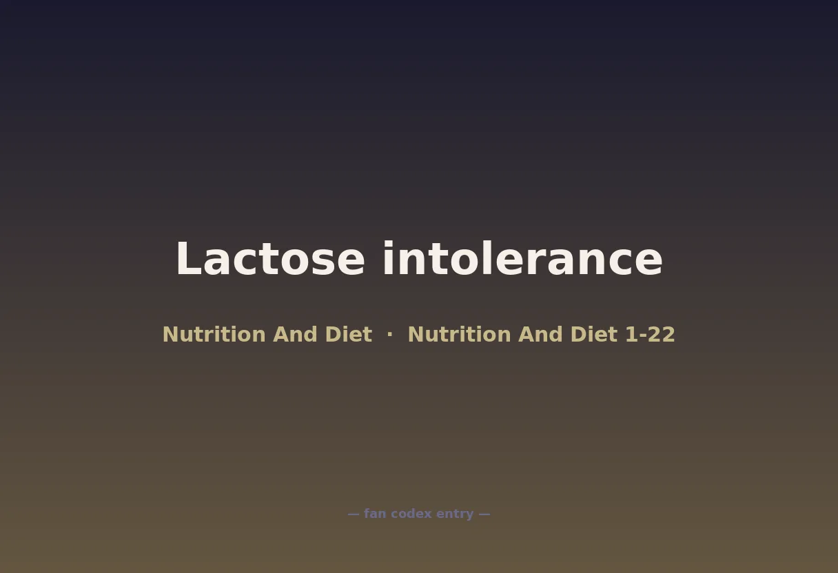 Lactose intolerance